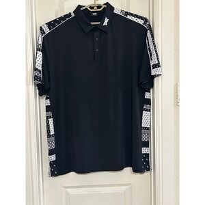 PXG Golf Polo Shirt Mens 2XL Black Short Sleeve Athletic Pattern